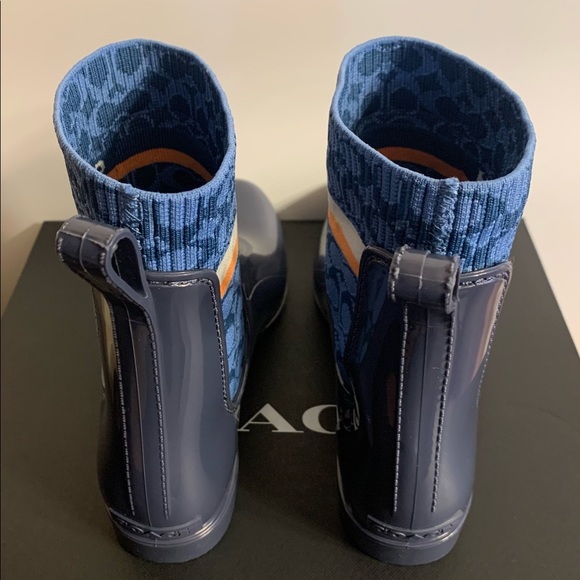 Brand New Coach Rivington Rubber Short Rain Boots 7 B/Narrow Fit/Size Up - Picture 6 of 12